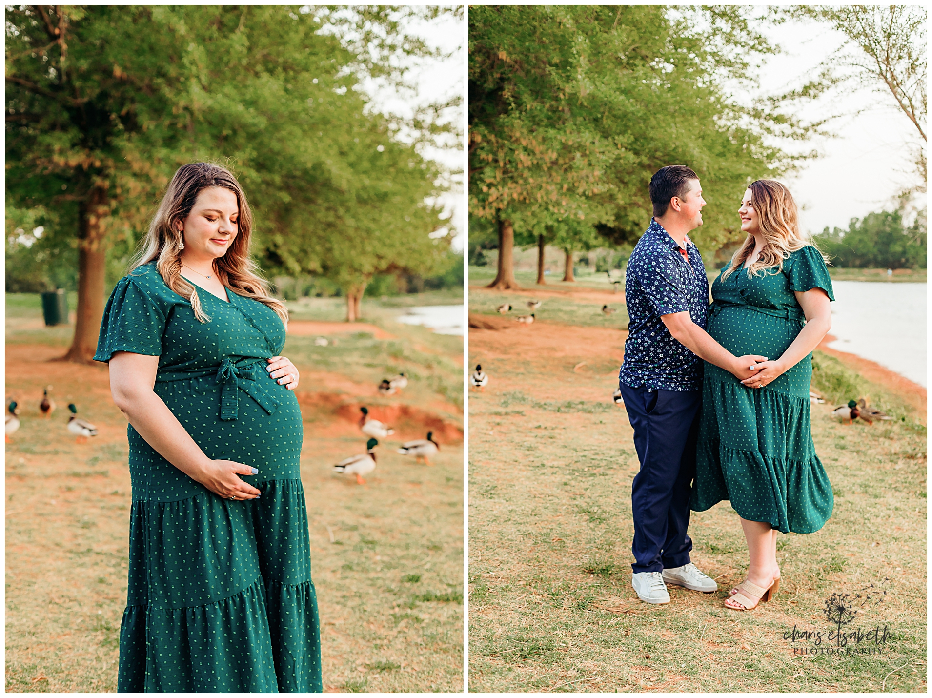 A couple gets maternity photos taken in Edmond, OK.