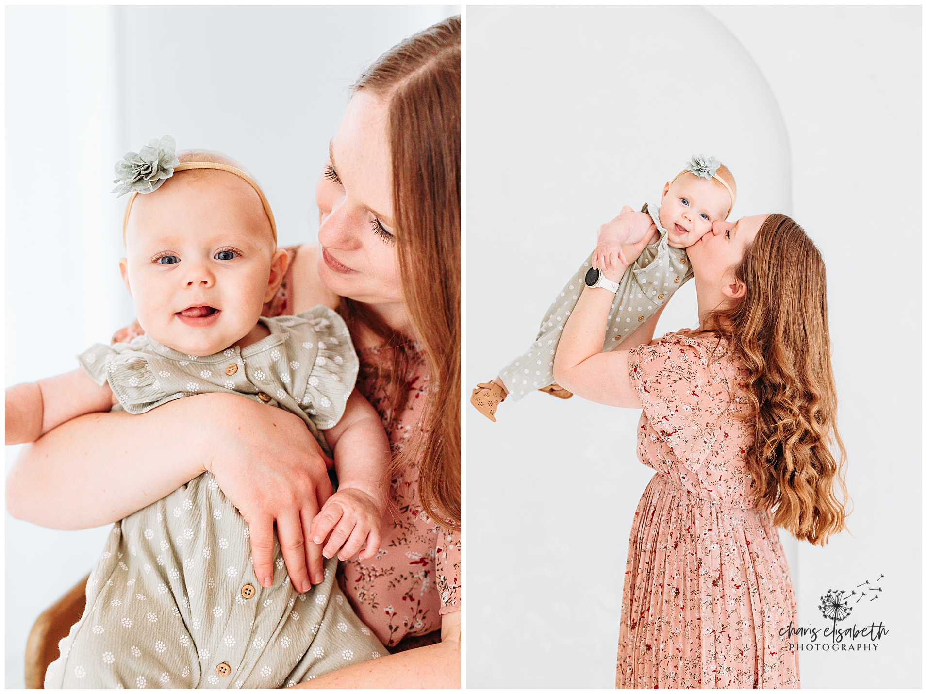 a little girl looks at camera during photo session.