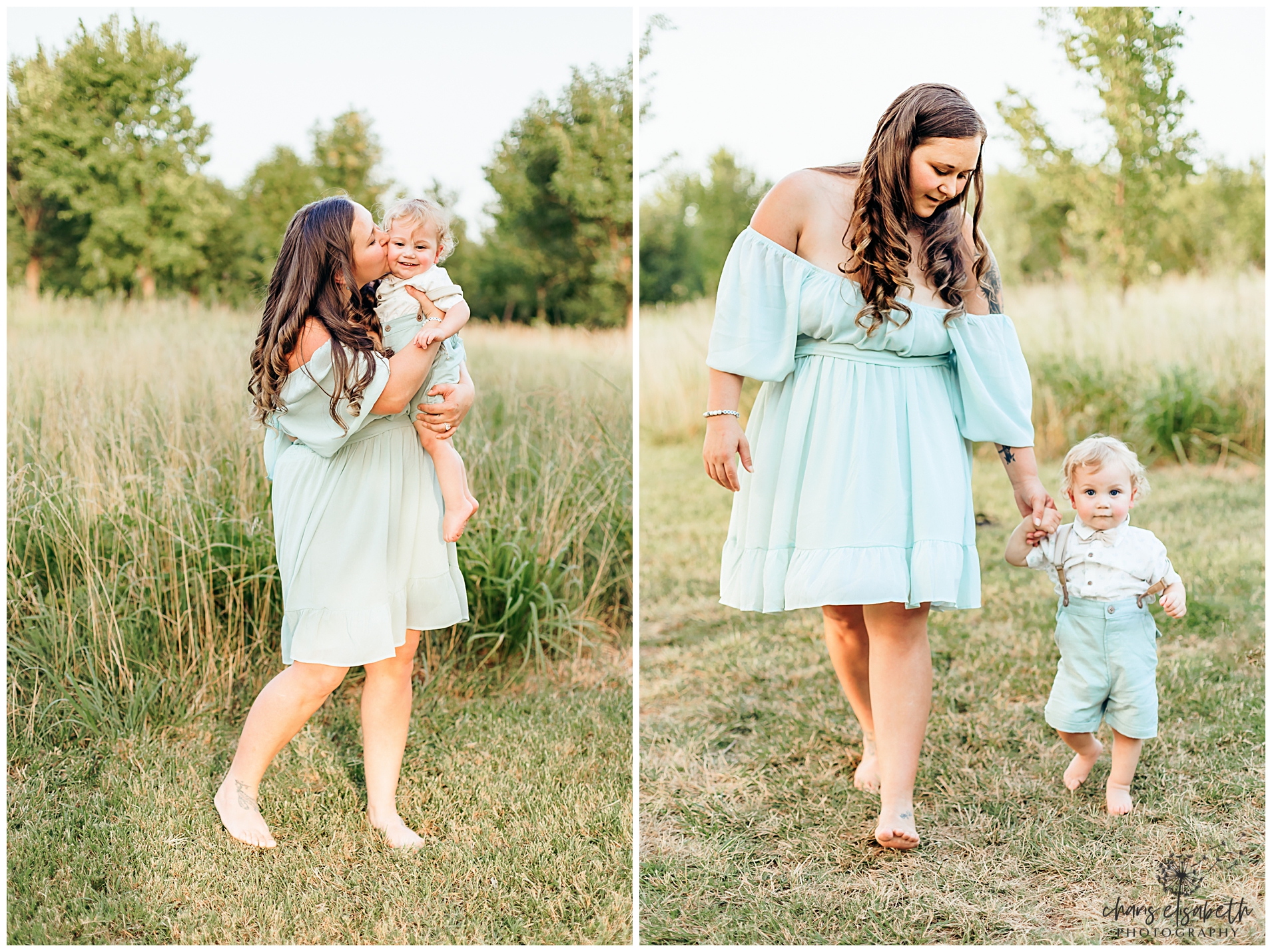 Mom and son together during photo session in Edmond, OK.