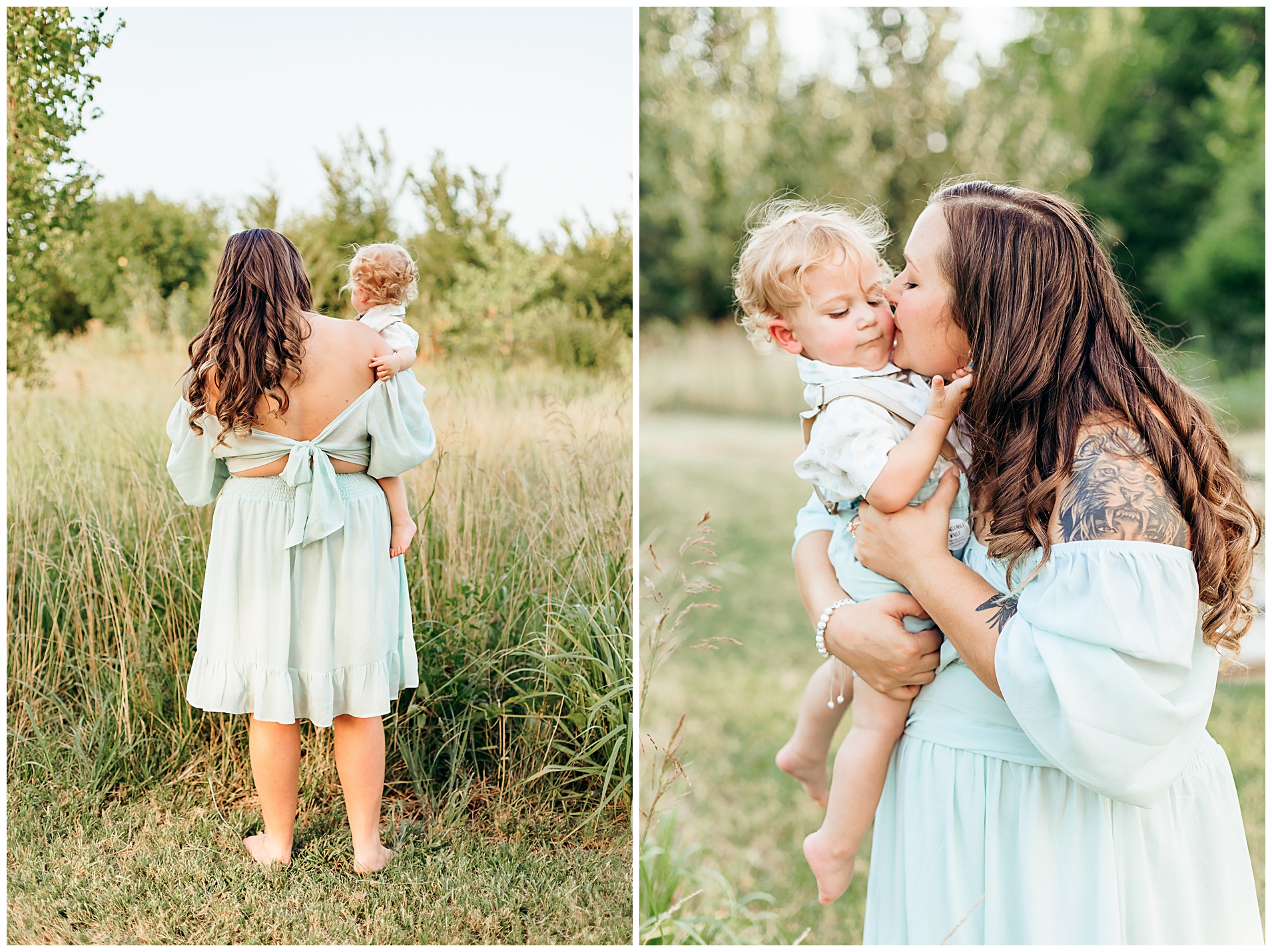 Family of four in home newborn session.