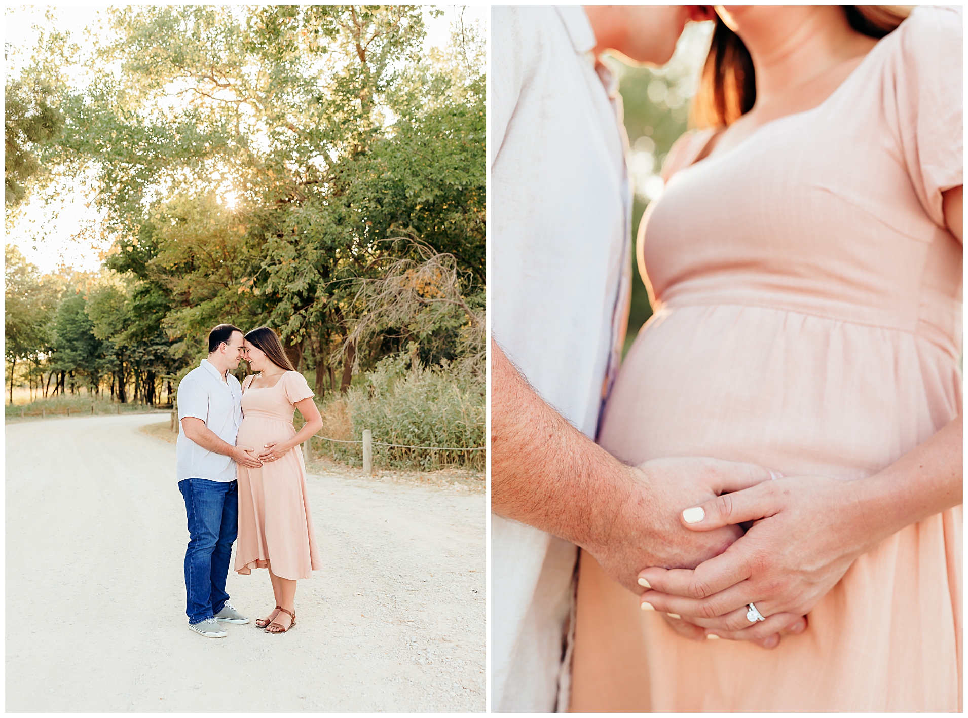 Mom wears baby during photos.