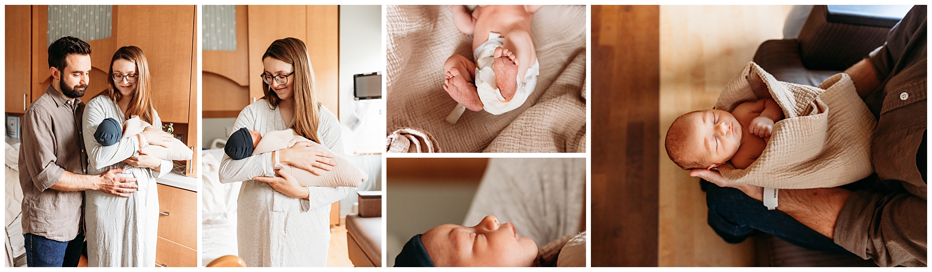 Photos of new parents and baby at lakeside hospital in OKC.